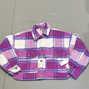 SO Purple and Pink Plaid Jacket